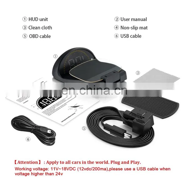 5inch OBD2 Car Diagnostic Tool Car HUD Mirror Head Up Display Speed RPM Volt Water Temp photo-4