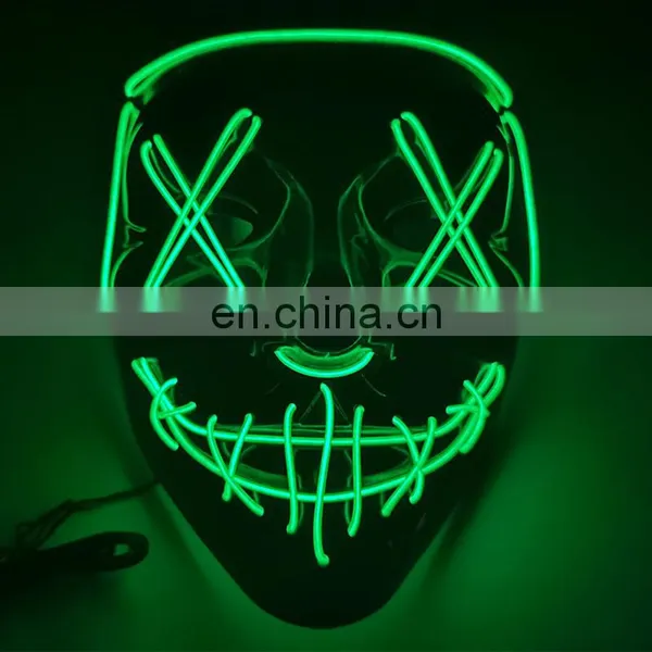 Halloween Party Promotional Party Joker Led Dress Up Adult Neon Face Masks Christmas Halloween Party Mask photo-4