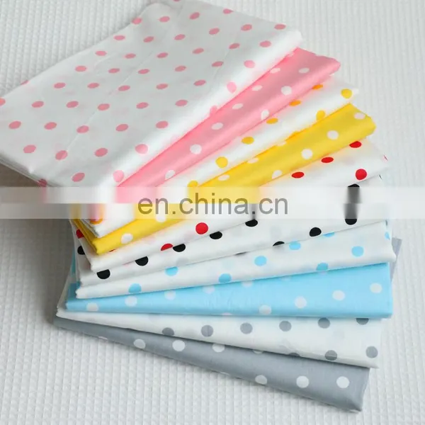 Cotton Twill Printing Fabric Aqua 1cm Dot Kindergarten Students Pure Cotton Bedding Fabric Wholesale photo-3