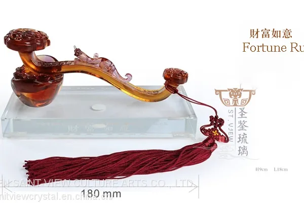 Colored Glaze Ruyi With Ingot Dragon Chinese Feng Shui Ornament Gift photo-3