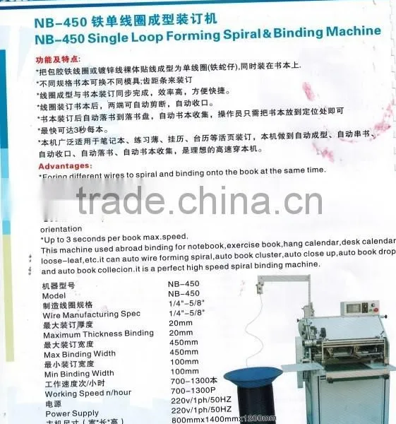 NB-450 Automatic Forming Spiral Single Wire Binding Machine photo-2