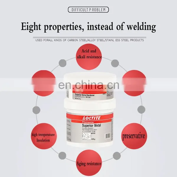 Loctiter 44143 Super Metal Repair Agent for Pipeline Leak Point Crack Seam Double-group Epoxy Resin Glue Containing Silicon Iron photo-3