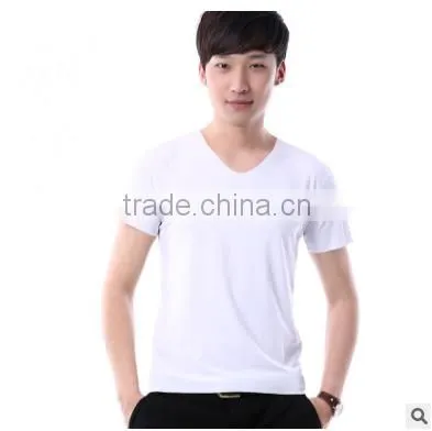Fashion 100% Cotton High Quality V Neck OEM t Shirts photo-2