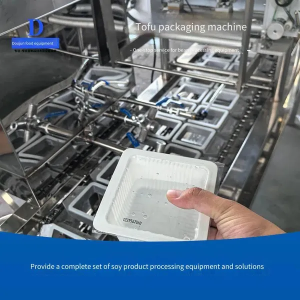 fully automatic boxed tofu machine, small in size and flexible to use, automatic box sealing and coding equipment for soy products