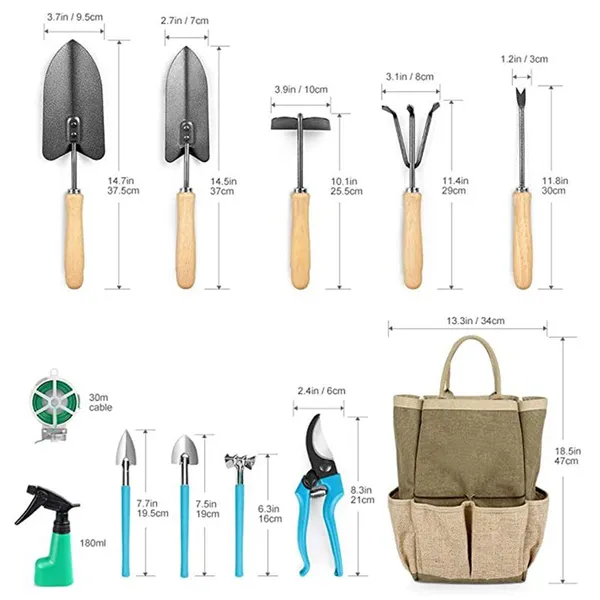 Garden Tools Set for Hardware Stores Durable Hand Tools With Gloves Sprayer Kneeling Pad and Tool Tote photo-2