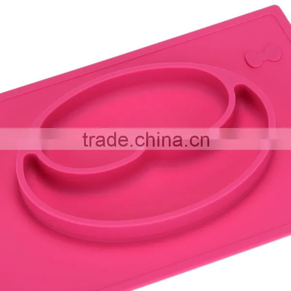 BPA Free 2016 Good Quality One-piece Silicone Rubber Placemat Plate photo-5