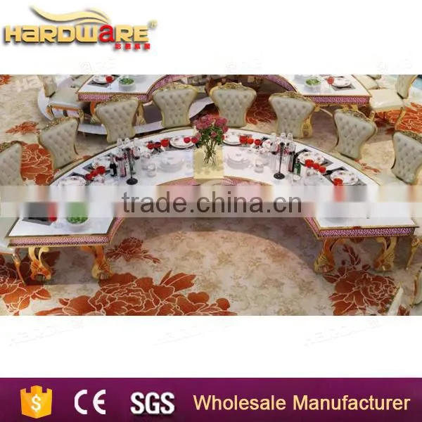 Half Moon Hotel Dining Table , Led Light Half Round Banquet Dining Table Quality Choice photo-5