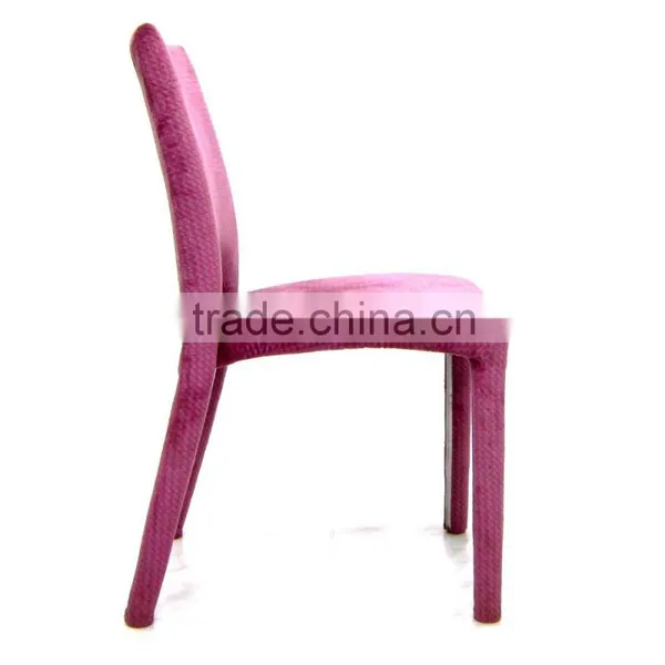 Fabric Upholstery Iron Base Dining Chair photo-3