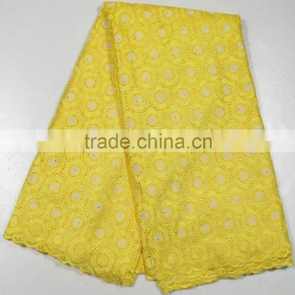 100% Cotton New Square Grid Design African Big Swiss Lace photo-6