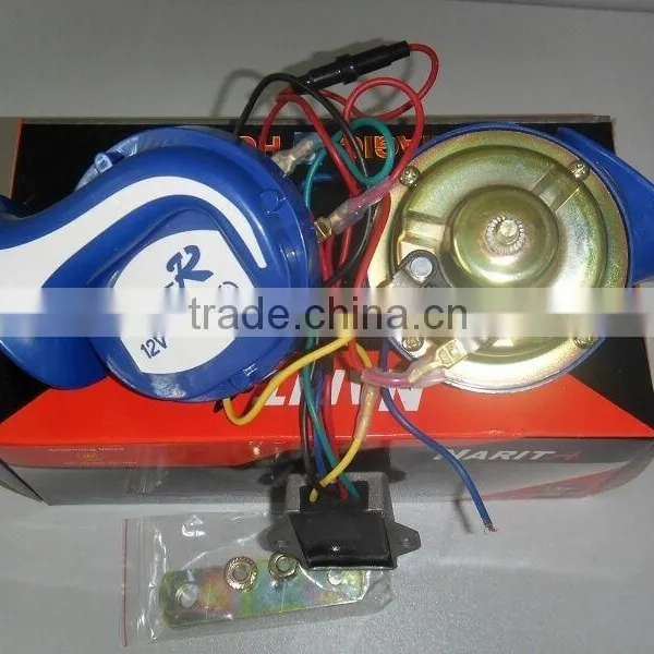 Classical Horn 12v Electric Magic Snail Horn Blue and White Plastic Snail Horn photo-2