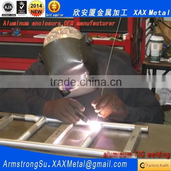 XAX34Alu OEM ODM Customized Laser Cut Bend Weld Sheet Aluminum Router Enclosure photo-4