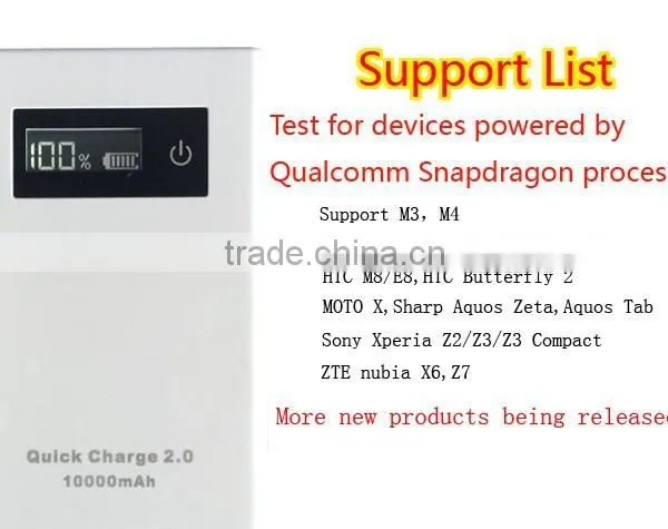 QC2.0 Qualcomm Quick Charge 2.0 10000mA Dual Port Power Bank With LED Indicators photo-2