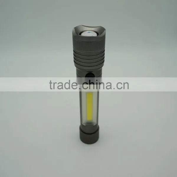 Aluminium 3W COB LED Flashlight With Magnet photo-2