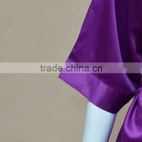 Fancy Purple Short Matte Stretch Satin Nightgown/pajamas photo-3