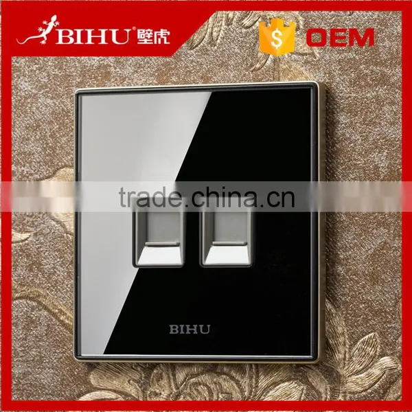 BIHU Brand High Quality Crystal Black Telephone Data Outlet Socket Rj45 Rj11 Plug photo-2