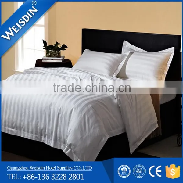 Polyester cotton hotel luxury 3cm stripe twin duvet cover / high fabric duvet cover set
