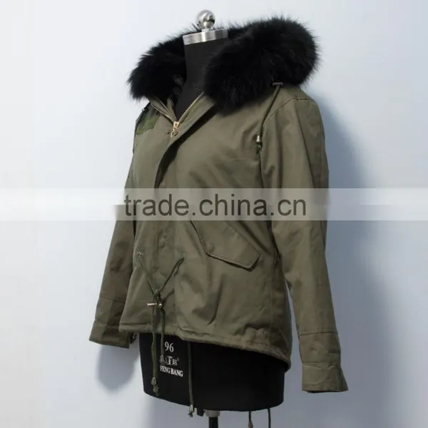 Fashionable Hot Sale Military Parka Jacket With Real Raccoon Fur Hood photo-4