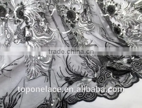 Top One High Quality African French Lace Fabric 3d Flower Lace Embroidered Fabric Applique Dresses photo-3