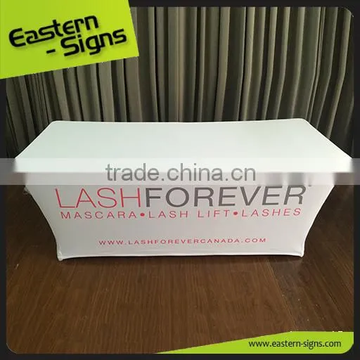 Custom Logo Table Throw Printed Expo Wedding Polyester Table Cloth photo-3