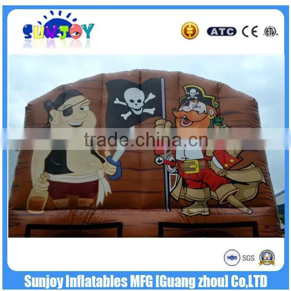 CE New Pirate Inflatable Obstacle Course With Climbing Wall / Outdoor Jumping Slide photo-6