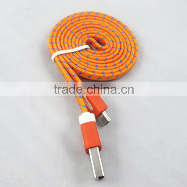 Flat Braided USB Cable Cords for Samsung Galaxy S3 S4 Htc Blackberry