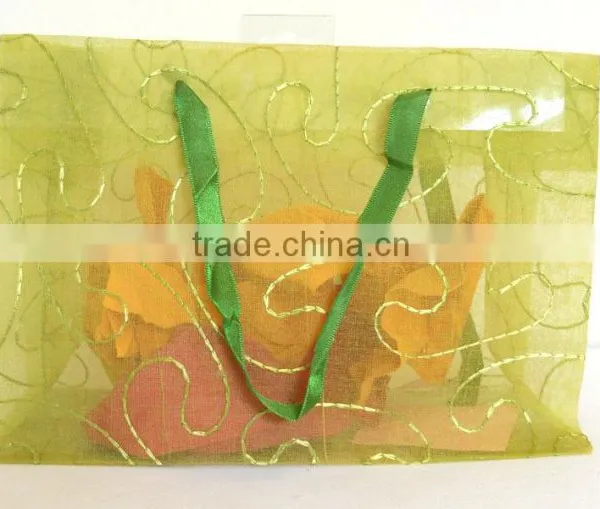 Fine 100% Cotton Transparent Indian Manufactured Organza With Hand Embroidery