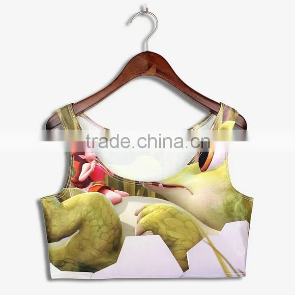 Latest Tops Designs Girls Cartoon Print Vest N7-21