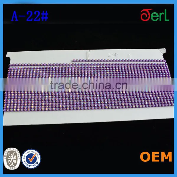 Rhinestone Banding Trim Single Row 10 Yards Ss8, Colorful Rhinestone Plastic Banding photo-2