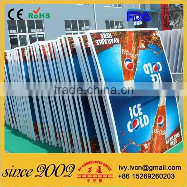 Tough and Durable Polypropylene Corrugated Plastic Advertising Board