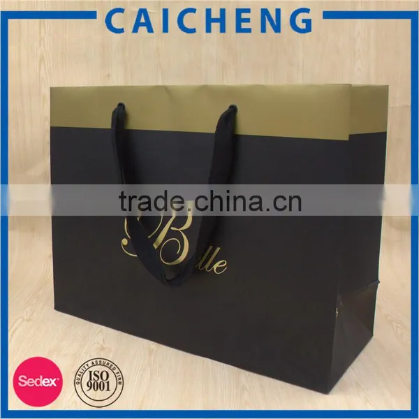 White Rope Handle Wine Paper Bag With Foil Logo photo-4