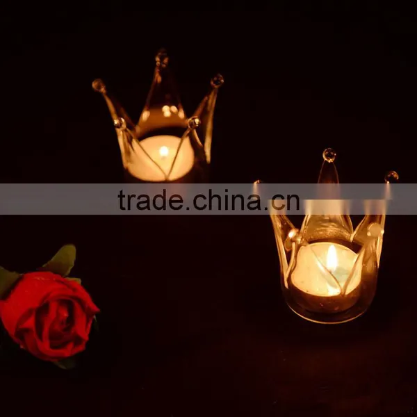 Wholesale New Design and High Quality for Home and Wedding Decorative Crown Glass Candle Holder photo-5