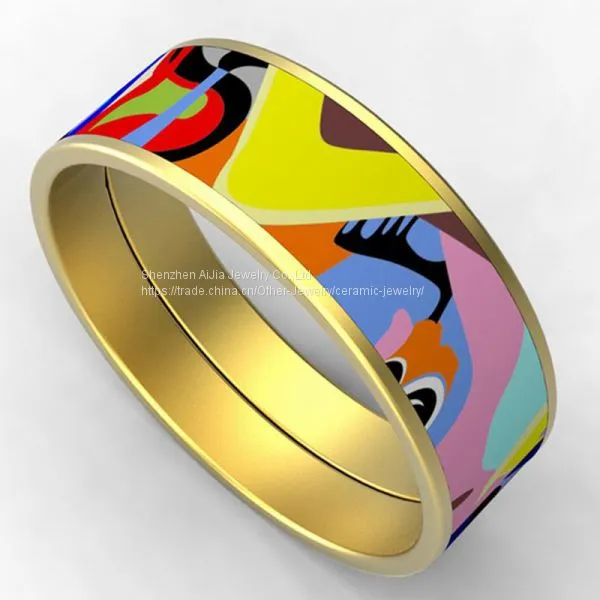 Geometry Design Gift Lucky Enamel Bracelet Women's Jewelry Bangle photo-3