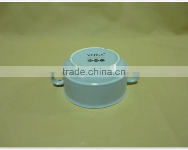 Wholesale Stocked Round With Two Handle Ceramic Soup Bowl photo-3