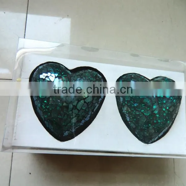 and Mosaic Glass Ball in Different Color Red Heart for Christmas Home Decoration photo-2