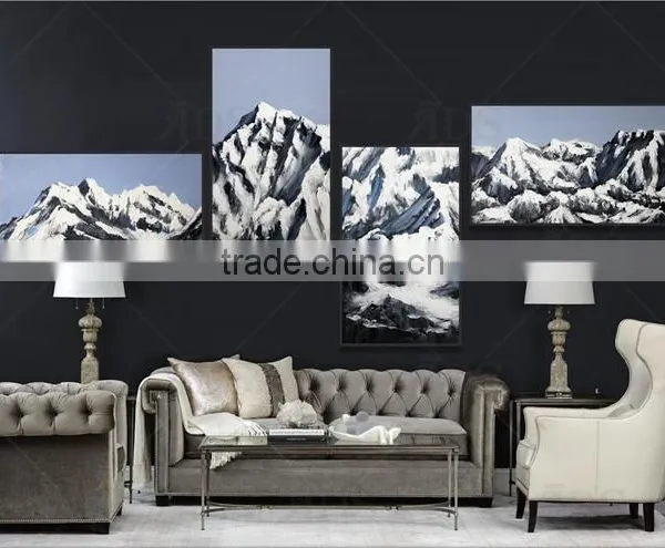 Framed Handmade Winter Landscape Painting for Home Decoration photo-4