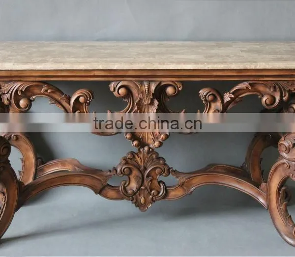 French Style Resin Console Table With Marble Top ME-0431-01 photo-4