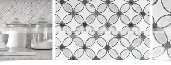 MM-CV278 Cheap Cut to Size Natural Stone Kitchen Marble Flower Designs Mosaics Tile photo-3