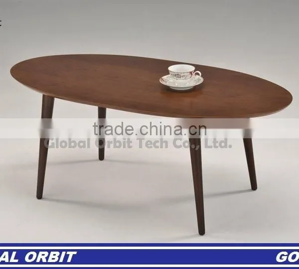 Wooden Round Tea Table Coffee Table, Mdf Modern Wood Coffee Table photo-3