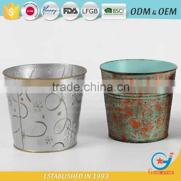 Garden Galvanized or Iron Outdoor Garden Planters Flower Pot Flowers photo-6
