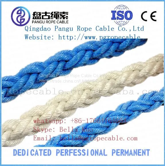 High Quality Polypropylene 8-strand Braided Mooring Ropes