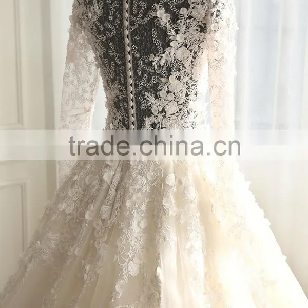 Custom Made White See Through Women Wedding Dress Empire Vintage Floor Length Princess Party Dress YDYS15B0201 photo-6