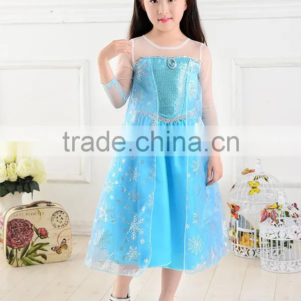 New Arrival Baby Girls Princess Wedding Dress Kids Costume Dress Children Snow Glitter Sequin Party Dress photo-3
