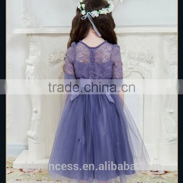 2017 High Quality Summer Child Clothing White Dress Purple New Model Girl Dress photo-5