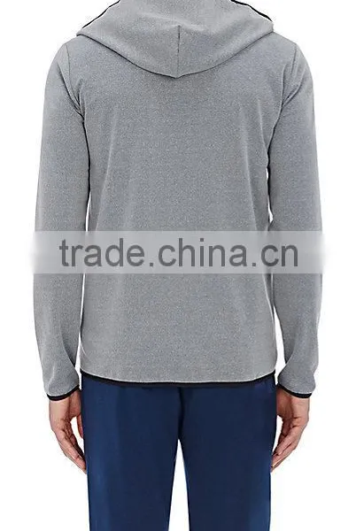 Light Grey Tech-jersey Zip-front Damenn Hoodie Styled With Black Tech-fabric Trim photo-2