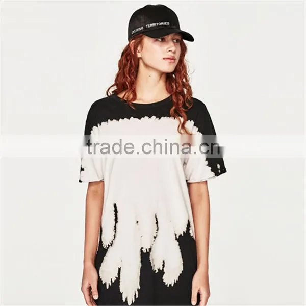 2017 Summer Round Neck and Short Sleeves Oversized Tie Dye Shirts photo-2