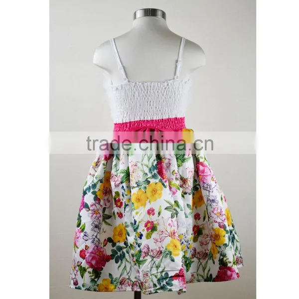 Digital Print Dress Spaghetti Strap Casual Girl Child Kids Flower Dress photo-2