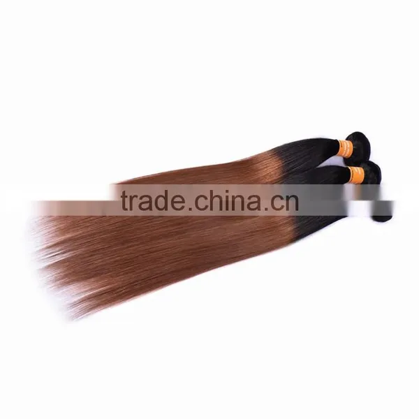 2016 NEW Product Malaysian Remy Human Hair Silky Straight Hair Weft 2 Tone Color Ombre Hair 1B/30 photo-4