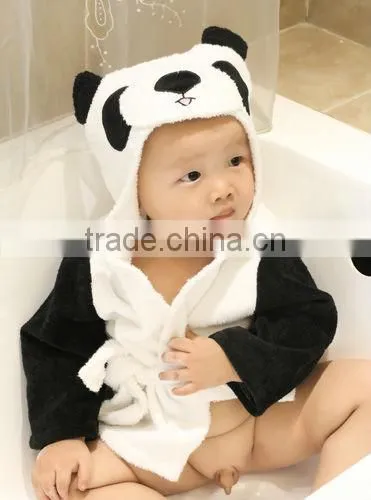 100% Cotton Breathable Panda Design Baby Bath Robe/kids Bath Robes