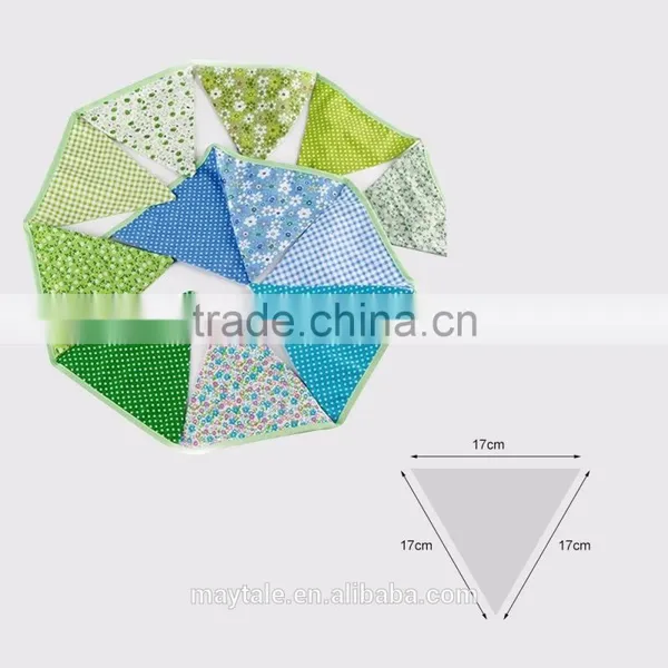 Durable 100% Cotton Fabric Flag Bunting Banner Wedding, Birthday, Party Decoration photo-2