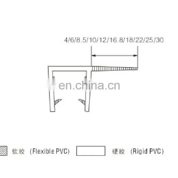 PVC Shower Door Side Seals and Strip for 4mm, 5mm, 6mm, 8mm, 10mm, 12mm and 15mm Glass photo-2
